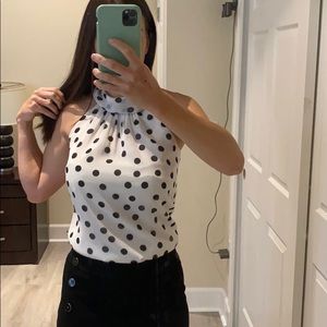 White House black market polka dot top